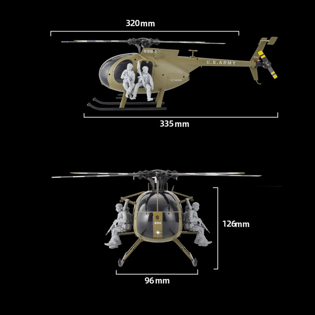 RC ERA C189S 1/28 スケール MD500 2.4G 6CH フライバーレス軍用ラジコンヘリコプター RTF ミリタリーグリーン