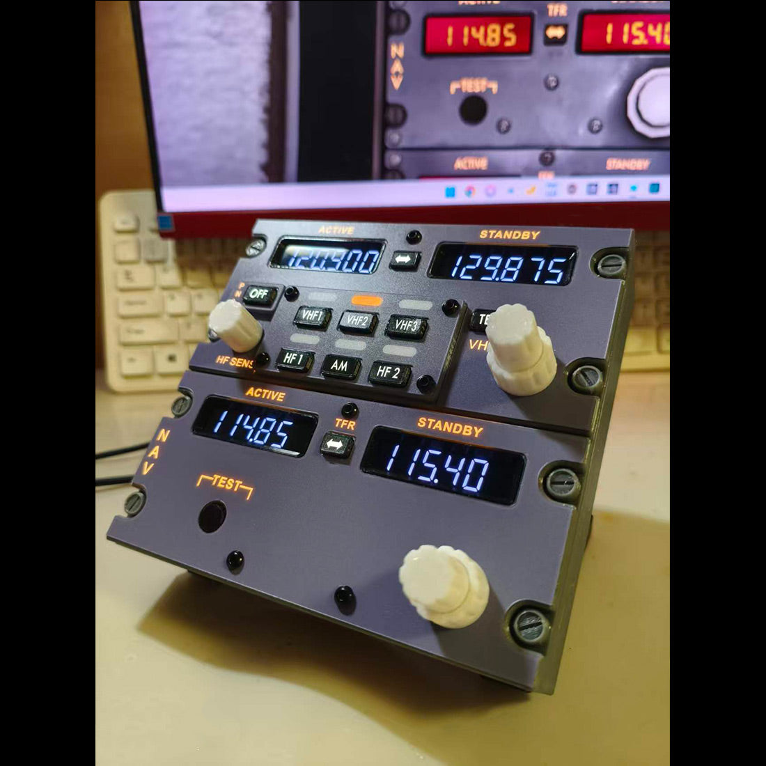 D201 B737無線パネル 1:1完全再現 機械式操作 MobiFlight対応 フライトシム機器