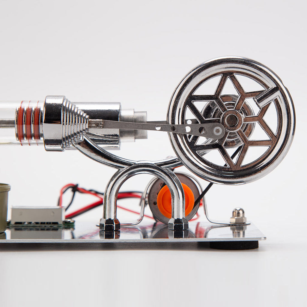 ENJOMOR バランス型スターリングエンジン 金属組立キット LED発電機能付き 物理実験模型