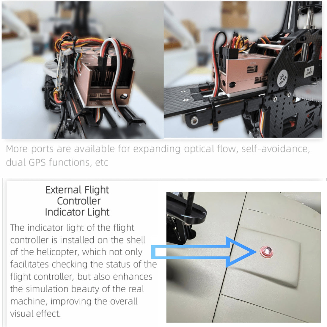 FL500 AH-1 500 クラス 2.4G 6CH スケール RC ヘリコプター FLISHRC L7 フライトコントローラー搭載 RTF モード 2 レッド & ホワイト