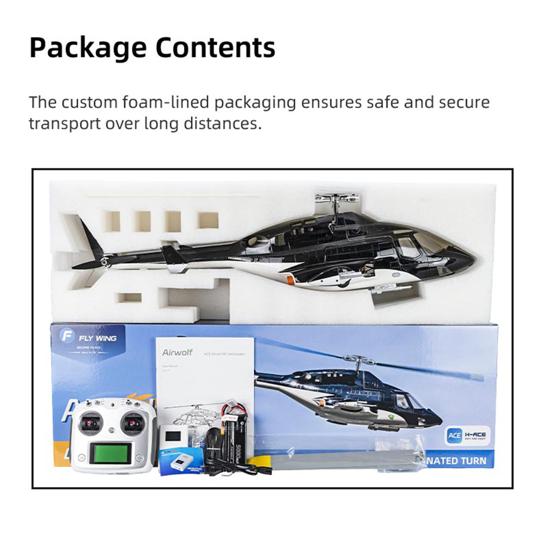 FLYWING Bell222 AIRWOLF 470クラス M1/M2スティック切替 (RTF)