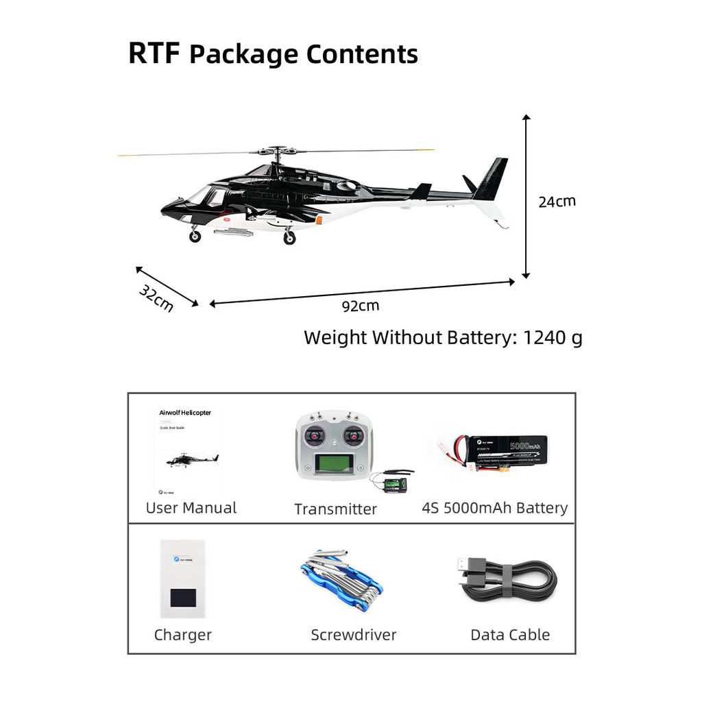 FLYWING Bell222 AIRWOLF 470クラス M1/M2スティック切替 (RTF)