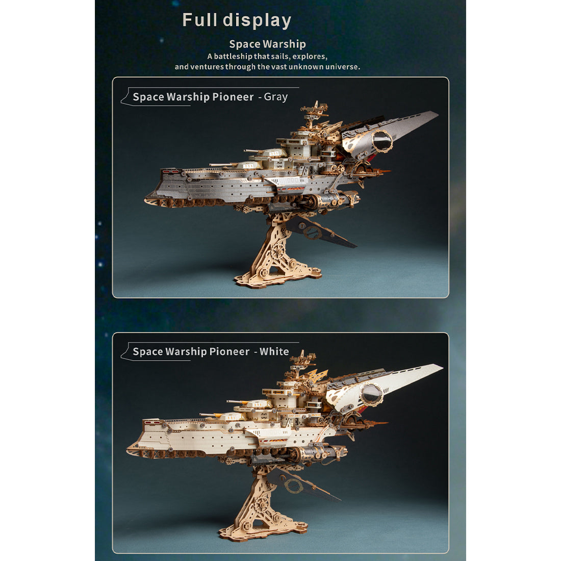 3D 木製・紙製 宇宙戦艦 組み立てキット (912ピース)