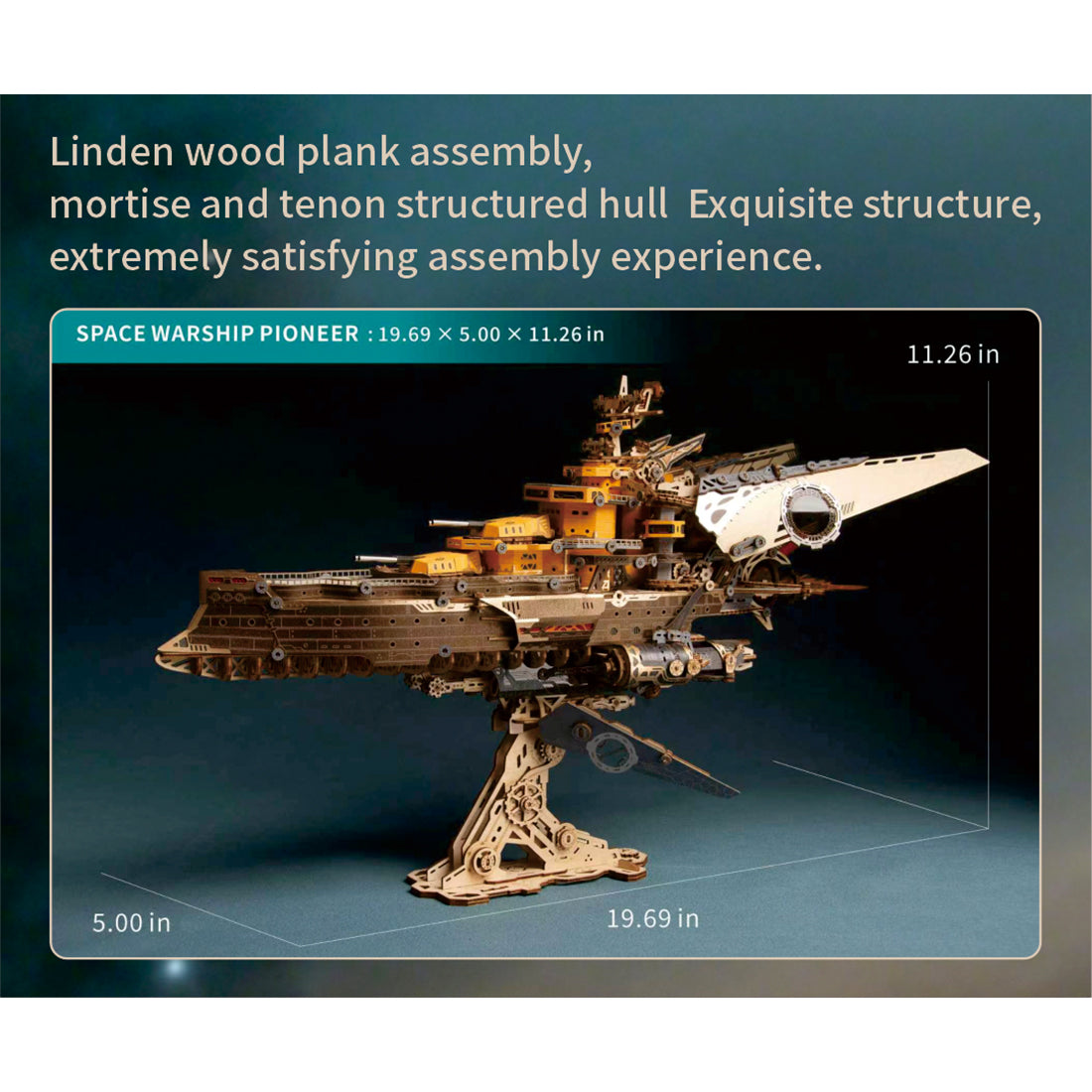 3D 木製・紙製 宇宙戦艦 組み立てキット (912ピース)