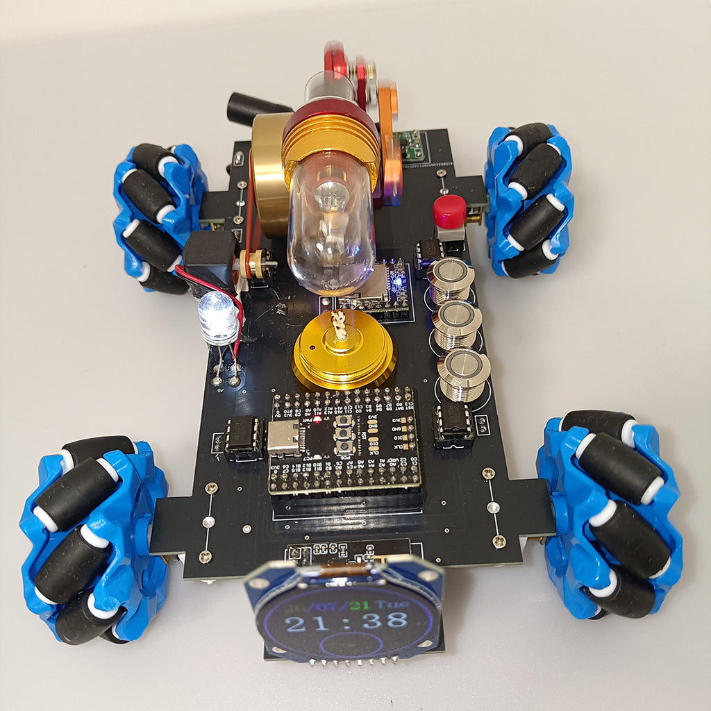 RCメカヌムホイール搭載車両を備えたスターリングエンジン模型