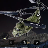 S026H デュアルローター輸送機 2.4G RC 3CH デュアルローター軍用航空機モデル（RTF版/軍用グリーン）