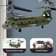 S026H デュアルローター輸送機 2.4G RC 3CH デュアルローター軍用航空機モデル（RTF版/軍用グリーン）