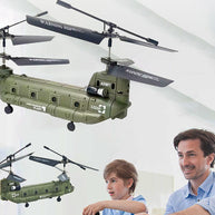S026H デュアルローター輸送機 2.4G RC 3CH デュアルローター軍用航空機モデル（RTF版/軍用グリーン）
