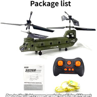 S026H デュアルローター輸送機 2.4G RC 3CH デュアルローター軍用航空機モデル（RTF版/軍用グリーン）