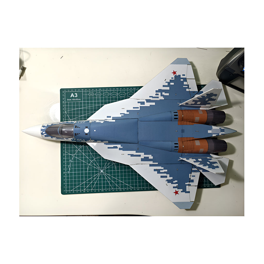 S-57 415mm翼幅 RC飛行機 デュアル30mmダクテッドファン DIY組立キット PNP ブルー