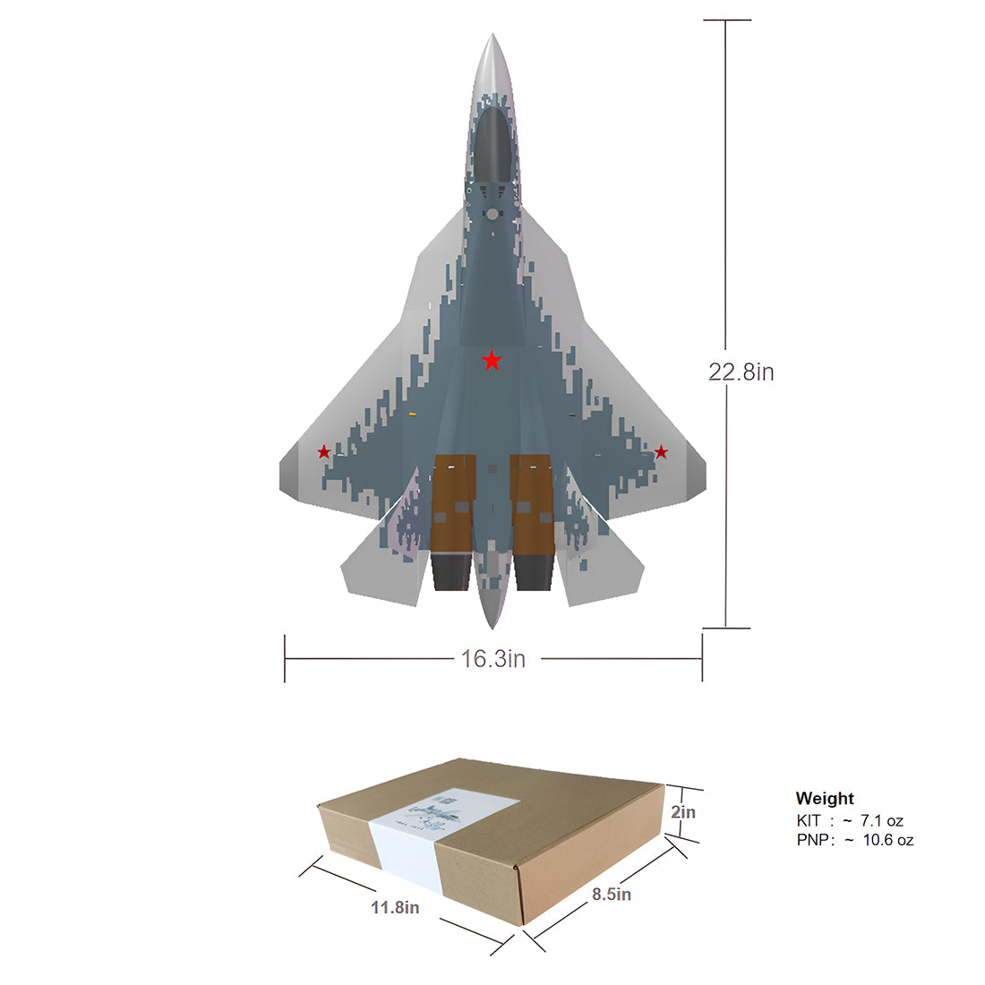 S-57 415mm翼幅 RC飛行機 デュアル30mmダクテッドファン DIY組立キット PNP ブルー