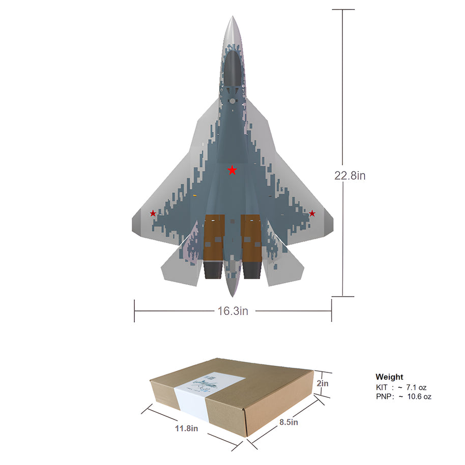 S-57 415mm翼幅 RC飛行機 デュアル30mmダクテッドファン DIY組立キット PNP ブルー