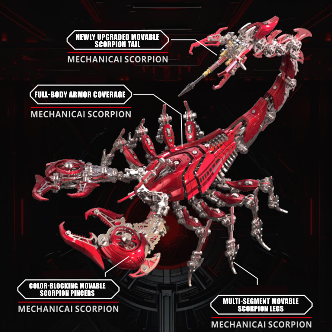 Shadowstrike 3Dメタル&PC 機械ウォースコーピオン 1073PCS サイバーパンク組立模型 多関節可動 4色展開