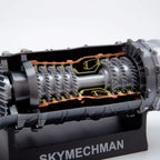 SKYMECHMAN 1/18スケール WS-15ターボファンエンジン模型 3Dプリント 電動可動 DIY組立キット