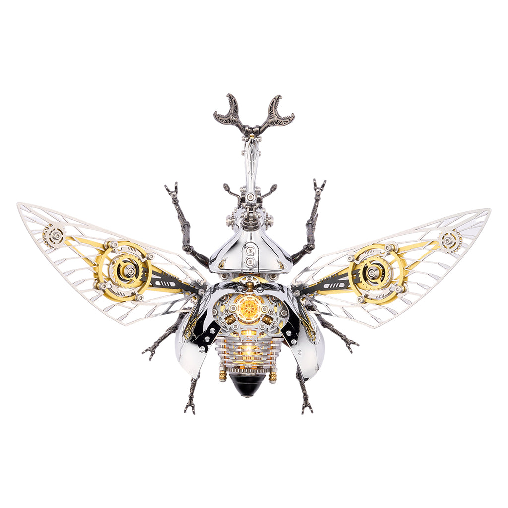 スチームパンクメカカブトムシ DIY 金属組立キット 4 色展開 可動翅と露出歯車のメタル昆虫アート