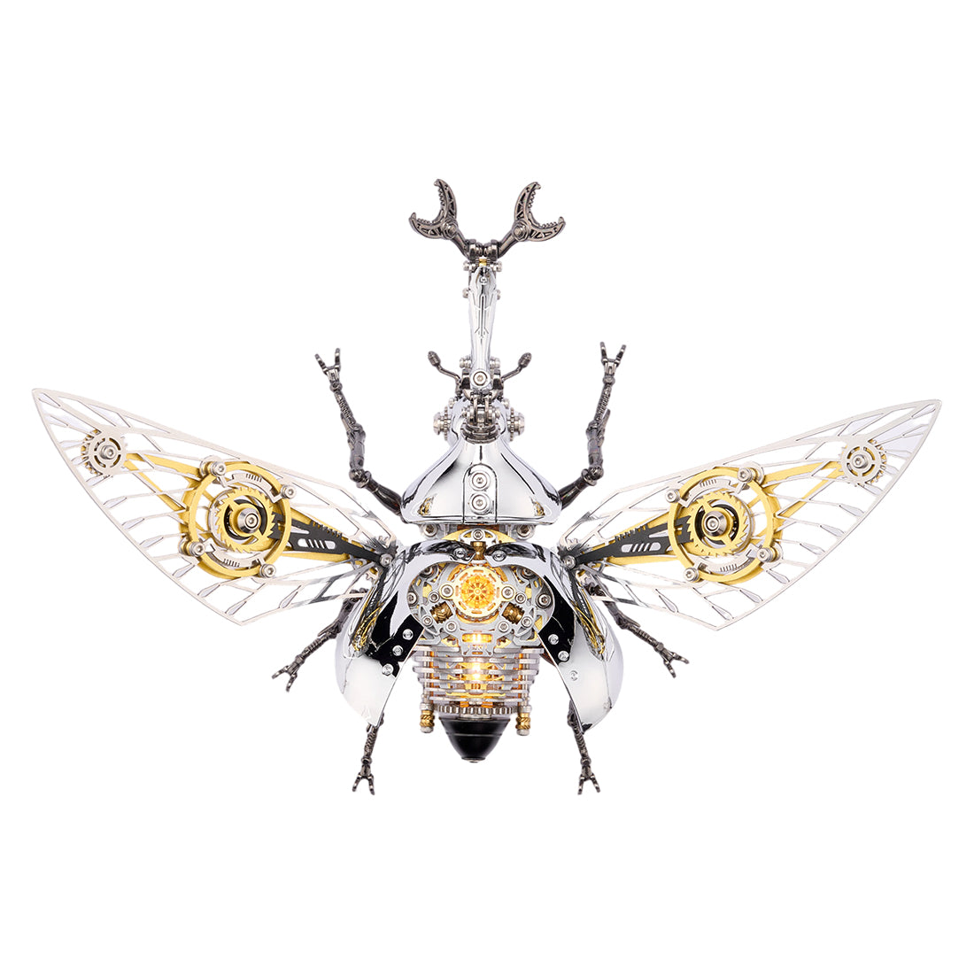 スチームパンクメカカブトムシ DIY 金属組立キット 4 色展開 可動翅と露出歯車のメタル昆虫アート