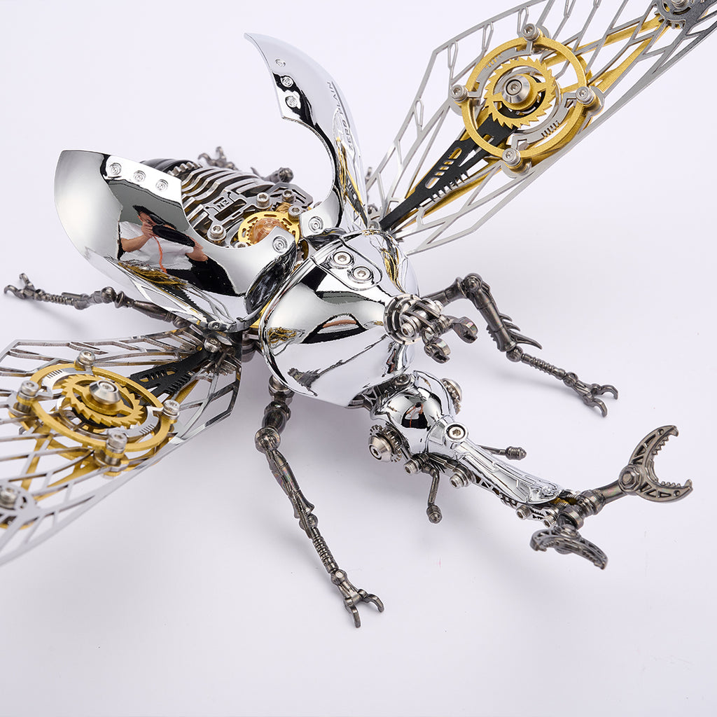 スチームパンクメカカブトムシ DIY 金属組立キット 4 色展開 可動翅と露出歯車のメタル昆虫アート