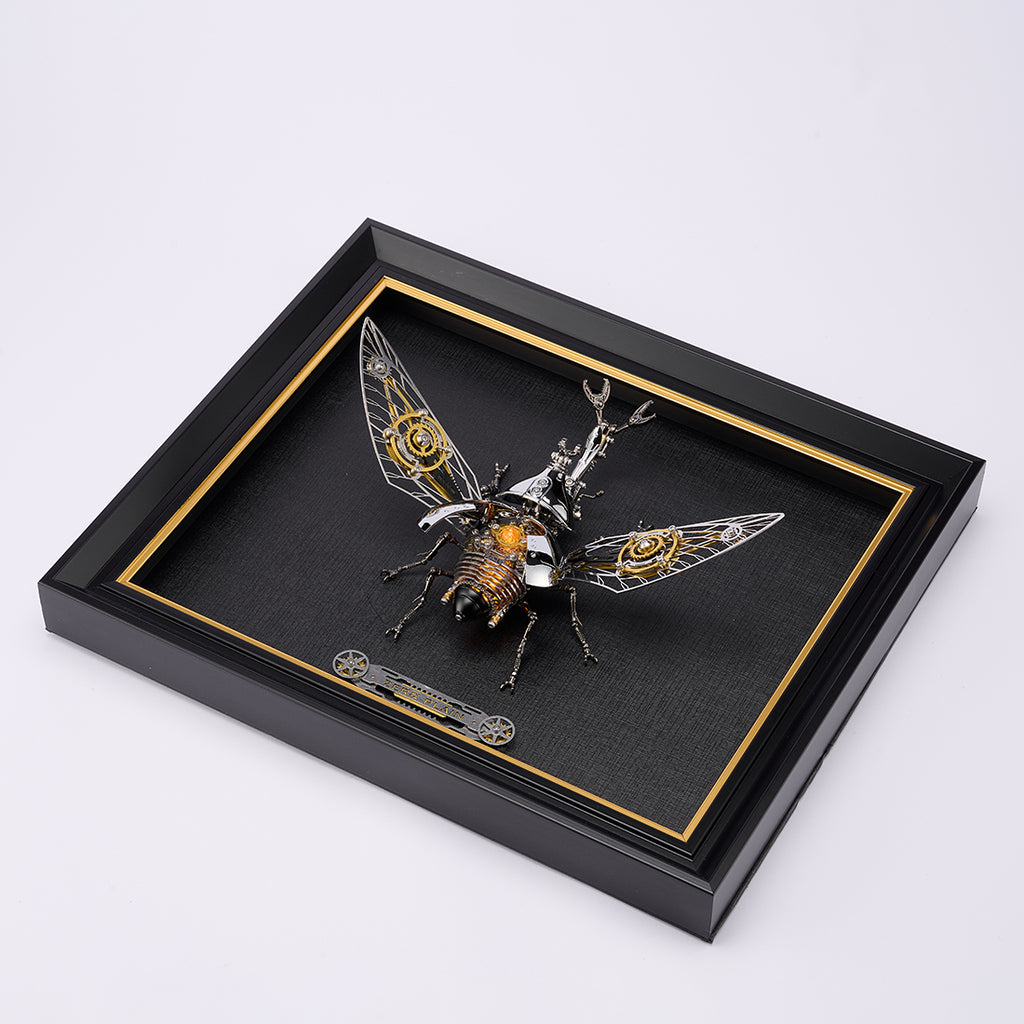 スチームパンクメカカブトムシ DIY 金属組立キット 4 色展開 可動翅と露出歯車のメタル昆虫アート