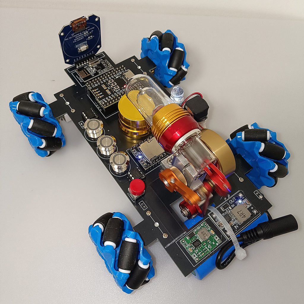 スターリンエンジン リモコンメカナムカー【3 種選択】透明シリンダー 全方向走行 STEM 熱力学模型