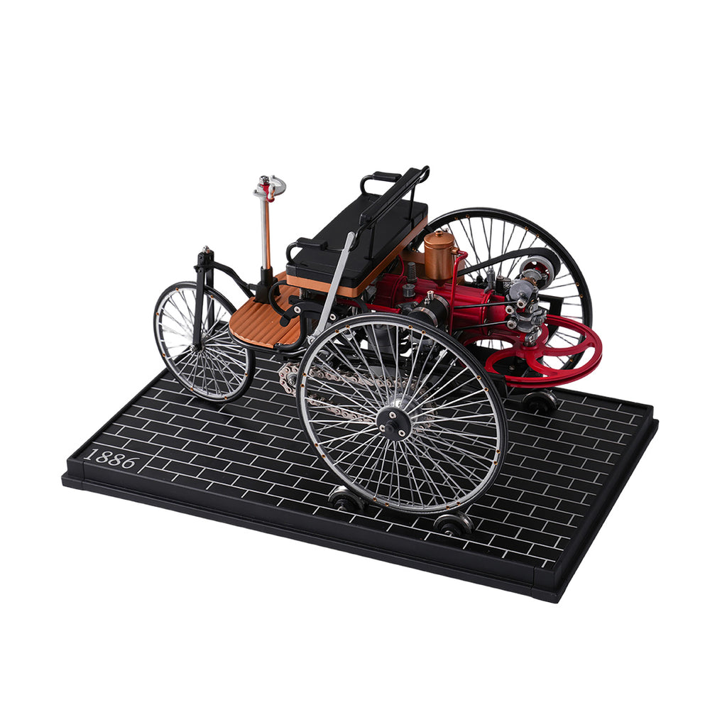 TECHING 1886 初代三輪自動車 エンジン 金属機械キット 電動モデル 430+パーツ