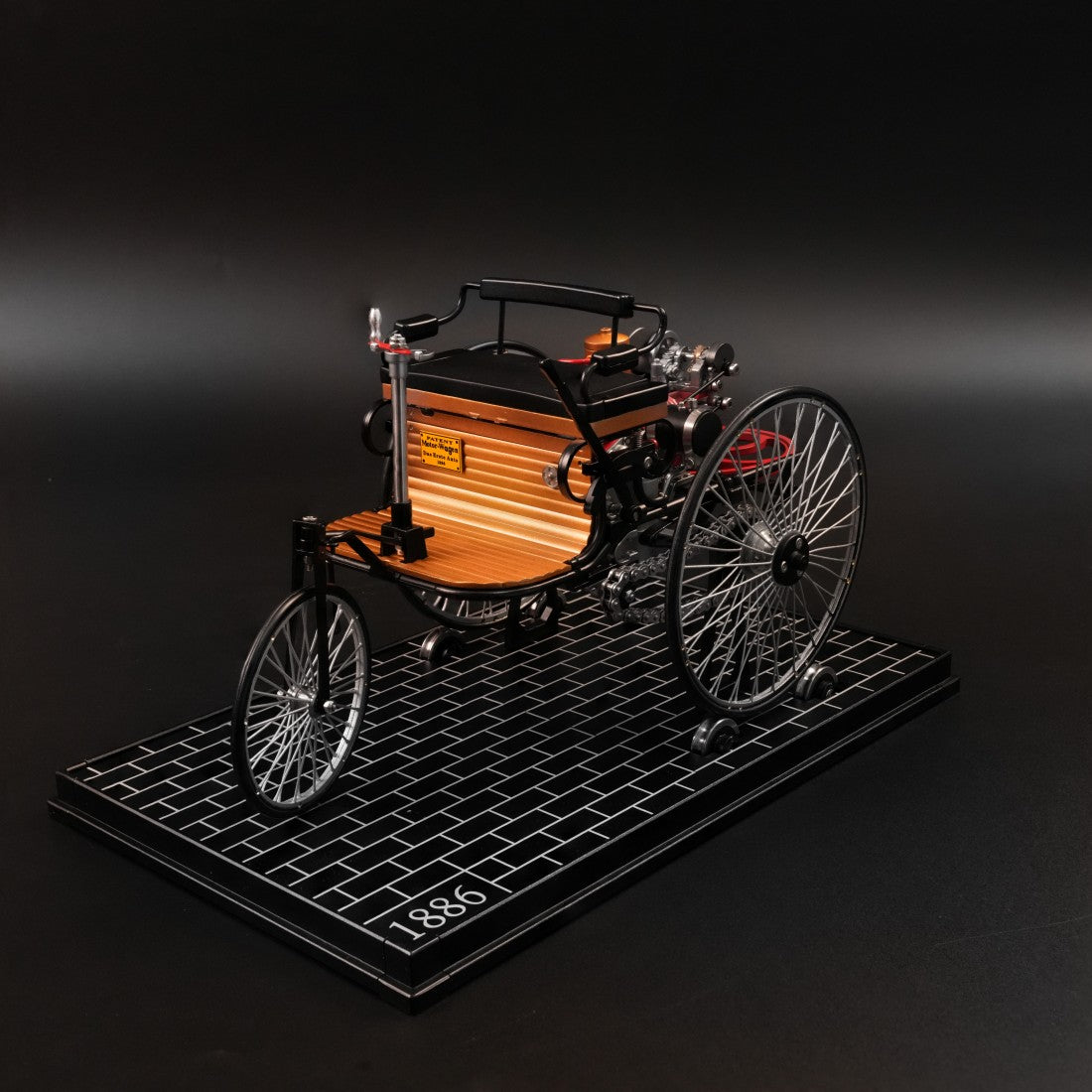 TECHING 1886 初代三輪自動車 エンジン 金属機械キット 電動モデル 430+パーツ
