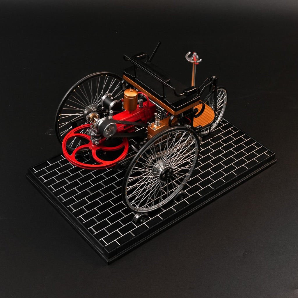 TECHING 1886 初代三輪自動車 エンジン 金属機械キット 電動モデル 430+パーツ