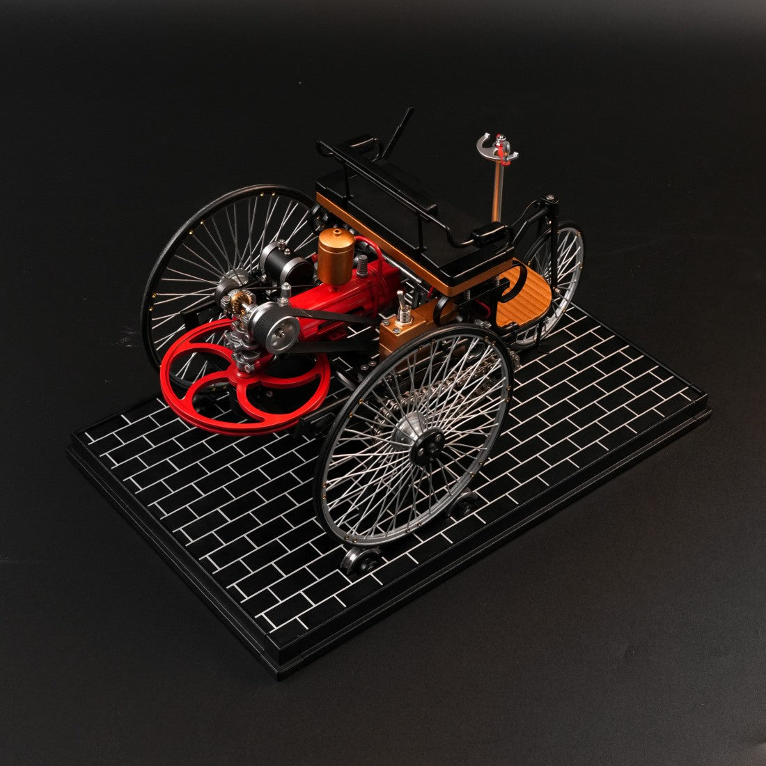 TECHING 1886 初代三輪自動車 エンジン 金属機械キット 電動モデル 430+パーツ