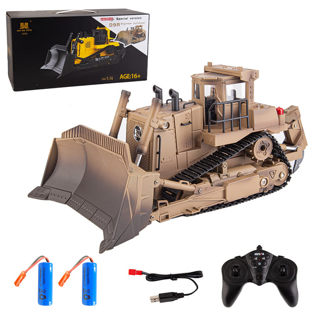 THE LINK×HUINA 1/16 9CH RC D9Rブルドーザー デュアルバッテリー 軍用車両 ボーイズトイ