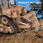THE LINK×HUINA 1/16 9CH RC D9Rブルドーザー デュアルバッテリー 軍用車両 ボーイズトイ