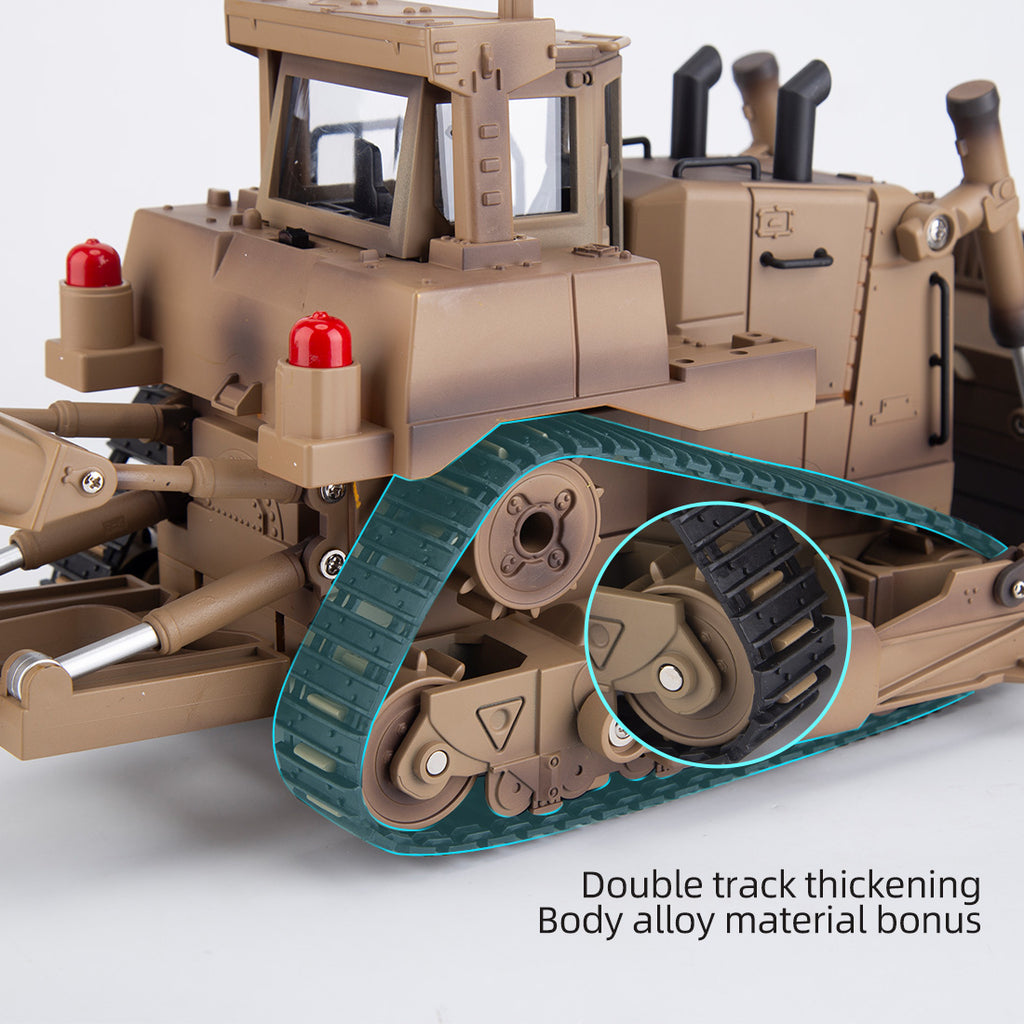 THE LINK×HUINA 1/16 9CH RC D9Rブルドーザー デュアルバッテリー 軍用車両 ボーイズトイ