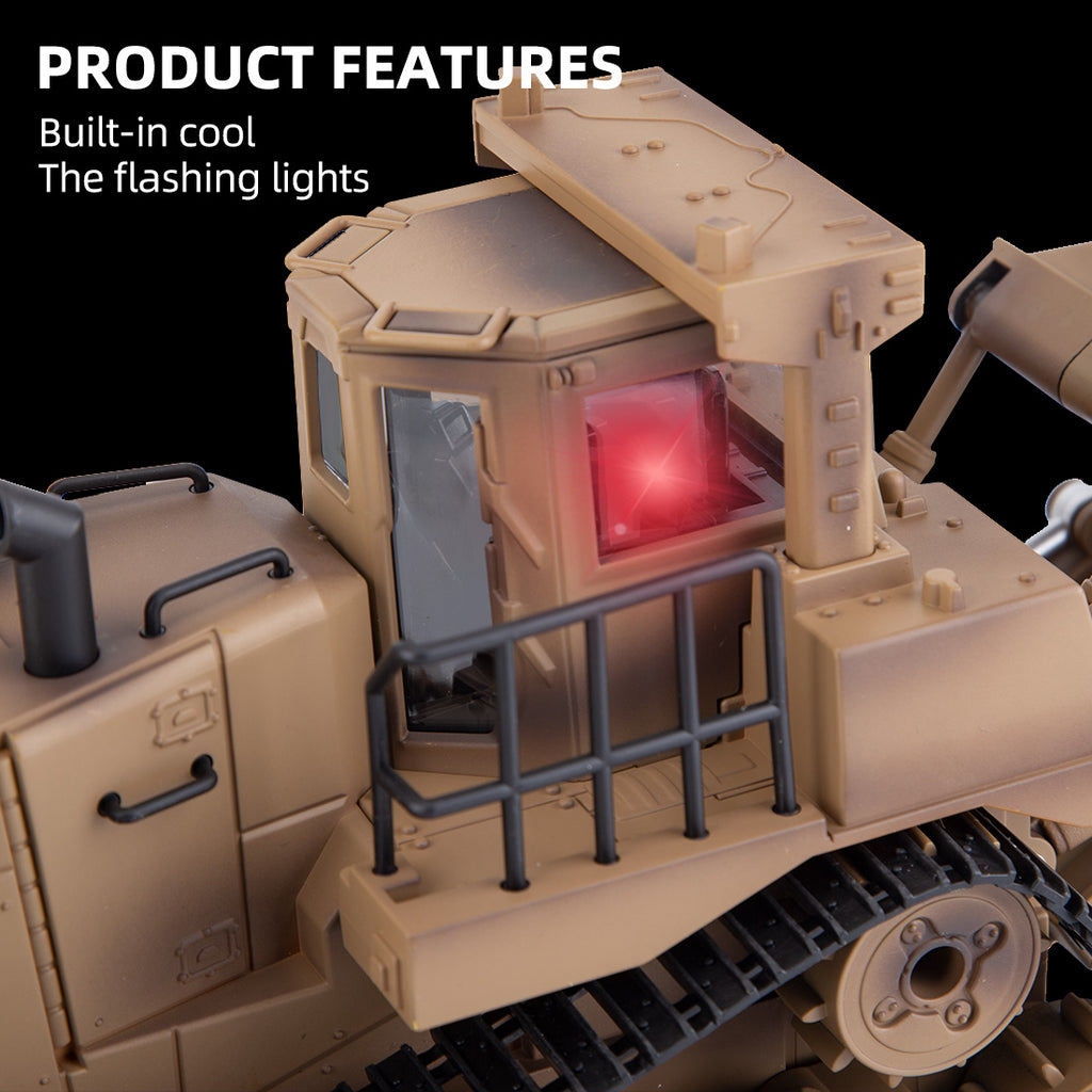 THE LINK×HUINA 1/16 9CH RC D9Rブルドーザー デュアルバッテリー 軍用車両 ボーイズトイ
