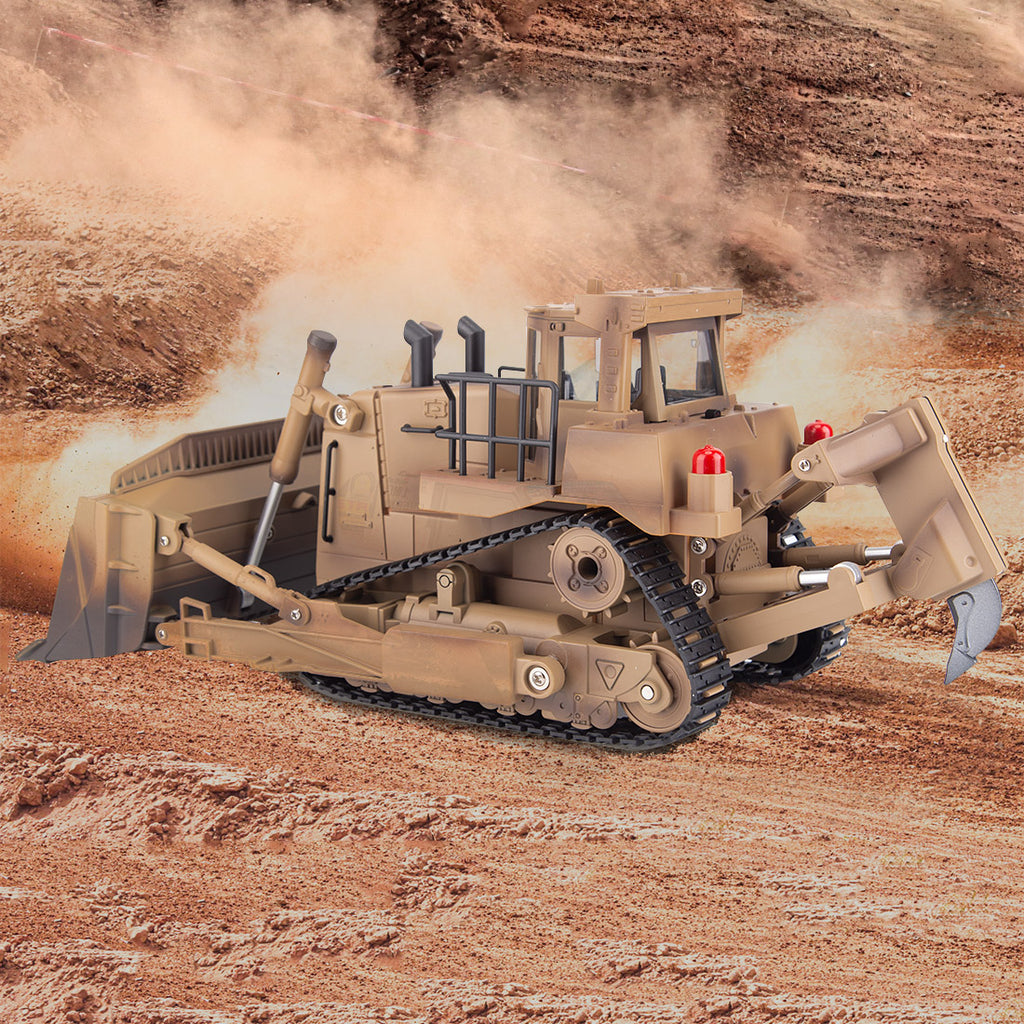 THE LINK×HUINA 1/16 9CH RC D9Rブルドーザー デュアルバッテリー 軍用車両 ボーイズトイ
