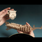 ヴィクトリア調エルフシップ 木製 DIY 組立飛行船 接着剤不要 3D パズル 幻想ファンタジーインテリア