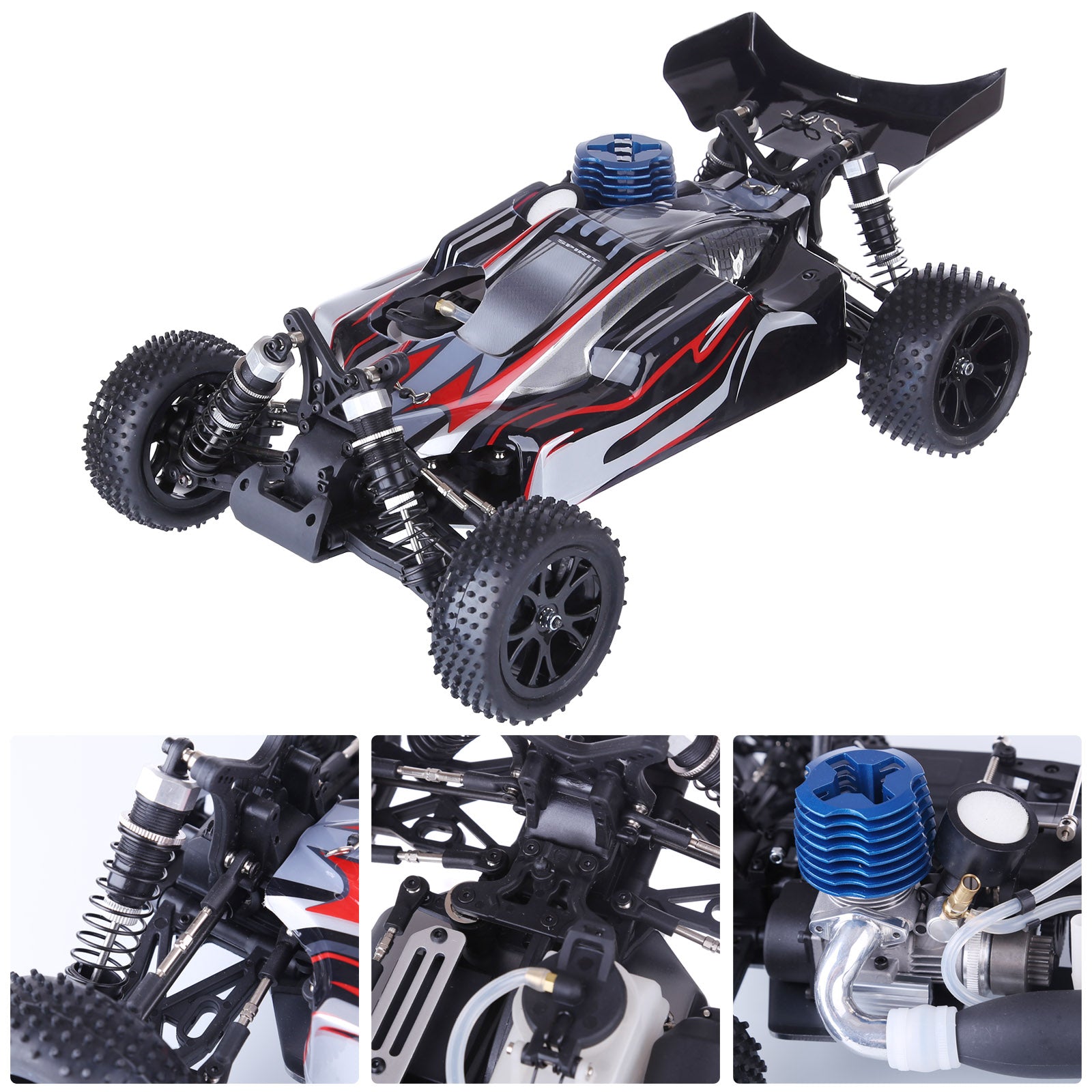 VRX RH1006 1/10ニトロRCカー｜4WD駆動 2.4G遠隔操作 防水設計 6061-T6アルミ材 改造可能 RTR