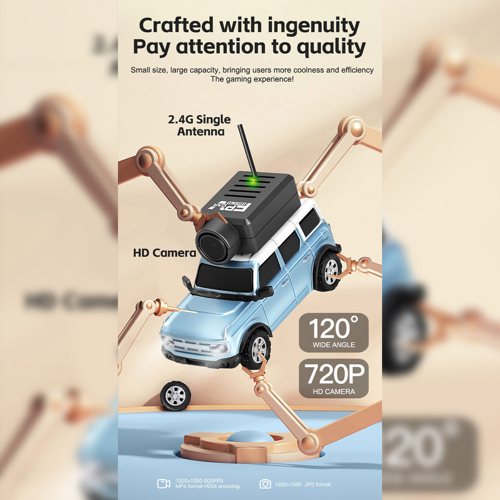 WL 1/64 FPVミニRCカー APP自動ペアリング WIFI制御 フルプロポーショナル カメラ付き RTR