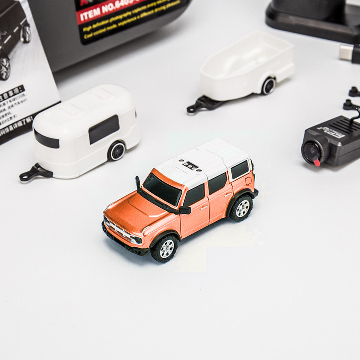 WL 1/64 FPVミニRCカー APP自動ペアリング WIFI制御 収納ケース・トレーラー付き RTRバージョン