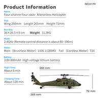 WL-K170 UH-60L 170サイズ 2.4G 4CH フライバーレス RCヘリコプター（左右スロットル調整 RTF版）