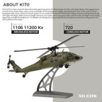 WL-K170 UH-60L 170サイズ 2.4G 4CH フライバーレス RCヘリコプター（左右スロットル調整 RTF版）