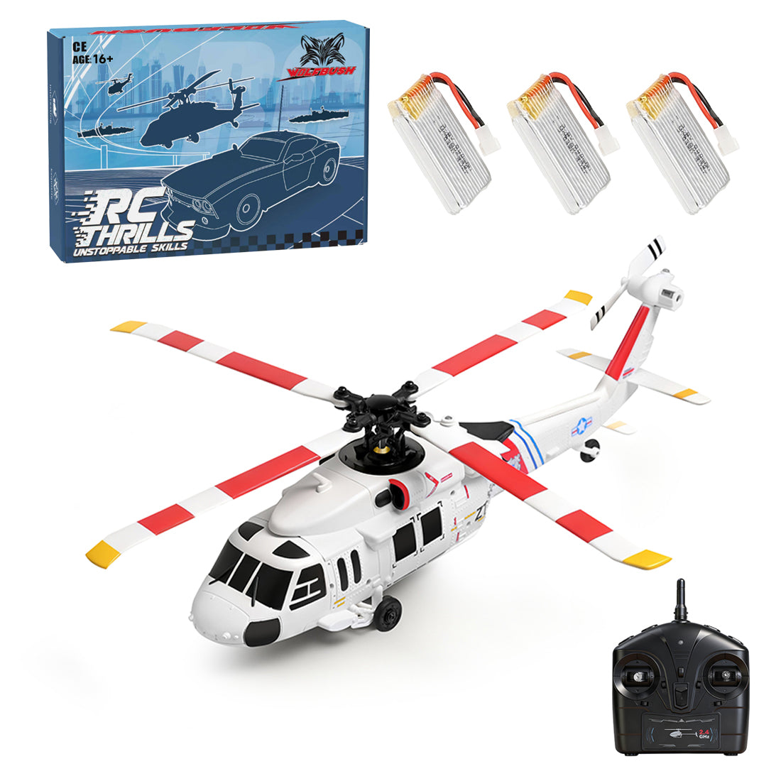 WL K270 UH-60L 2.4G 4CH 170級 4ローターフライバーレス RCヘリコプター（高度保持・左右スロットル調整 オプティカルフローRTF版）
