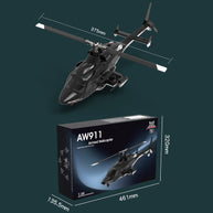 WOLFBUSH & YU XIANG AW-911 Airwolf 1/34 スケール RC ヘリコプター GPS 搭載 9CH 6G/3D 切替 無ブレード Mode1/2 切替対応 RTF 版