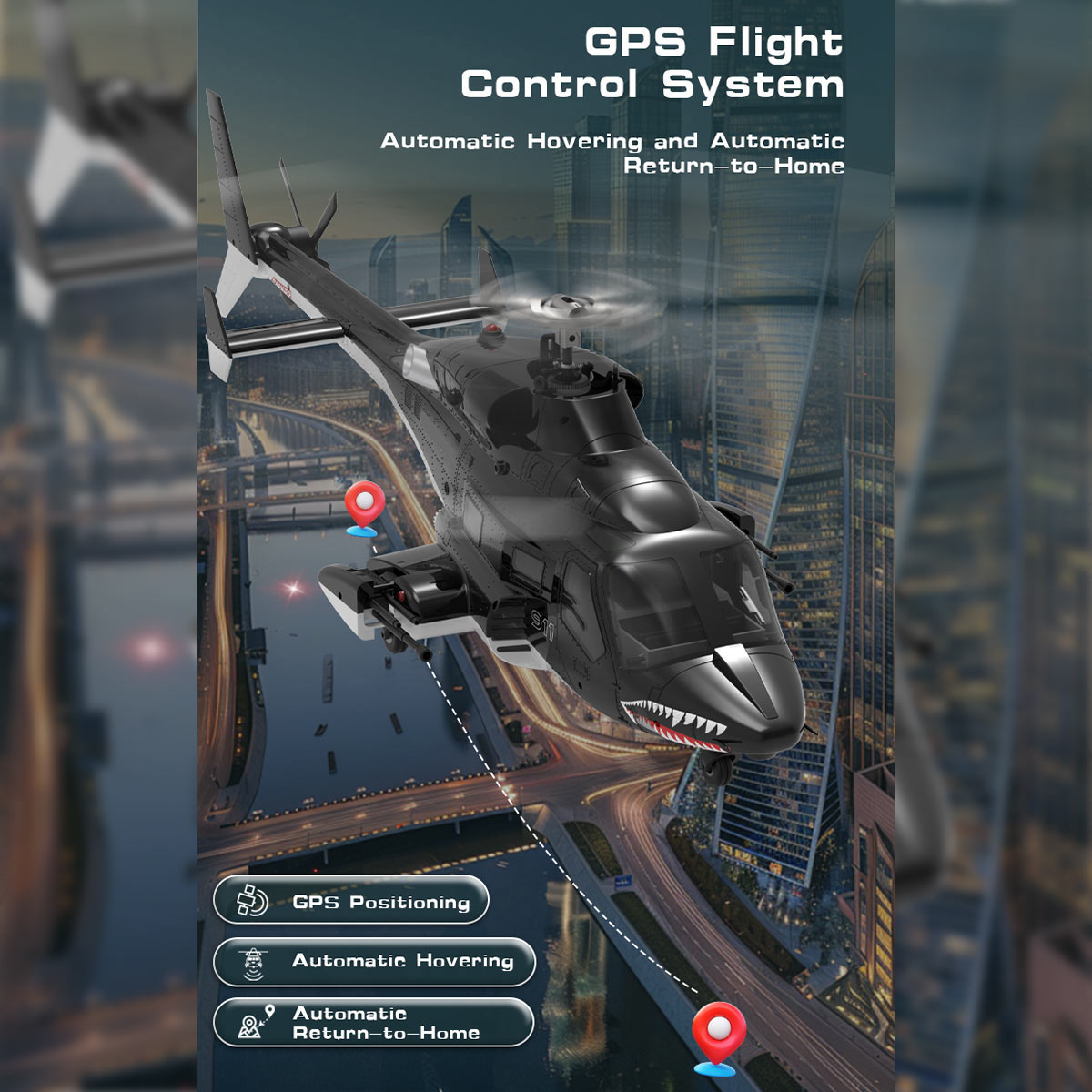 RTRHOBBYJP | YU XIANG & WOLFBUSH AW-911 Airwolf 1/34 RC ヘリ GPS