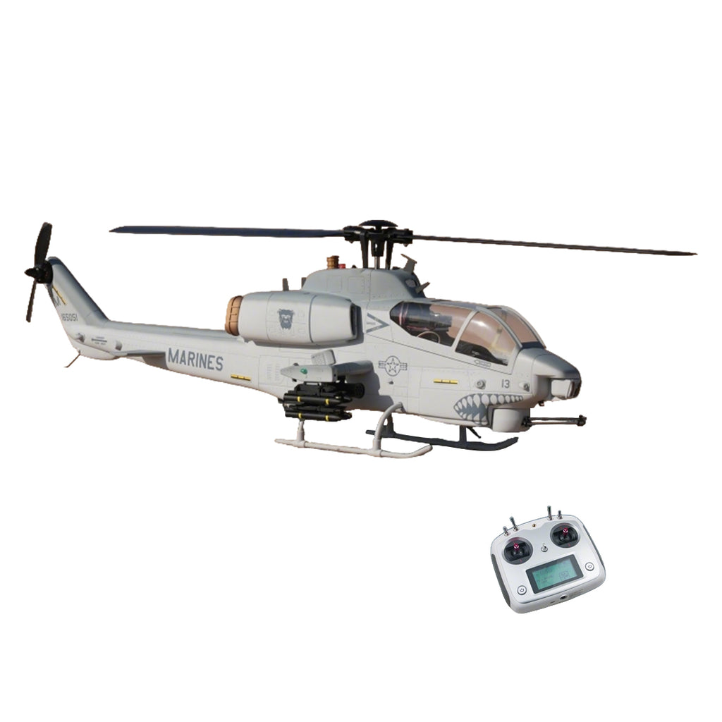 WOLFBUSH & ROBAN AH-1W 470-Class 2.4G 6チャンネル双ローター RC軍用ヘリコプターモデル（GPS定位・同期ターレット・左右ハンドコントロール対応｜RTF）