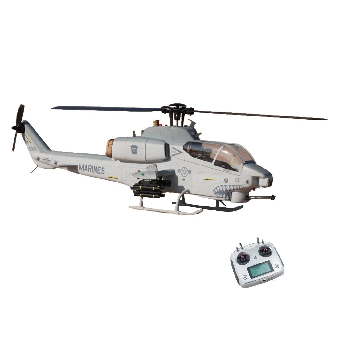 WOLFBUSH & ROBAN AH-1W 470-Class 2.4G 6チャンネル双ローター RC軍用ヘリコプターモデル（GPS定位・同期ターレット・左右ハンドコントロール対応｜RTF）