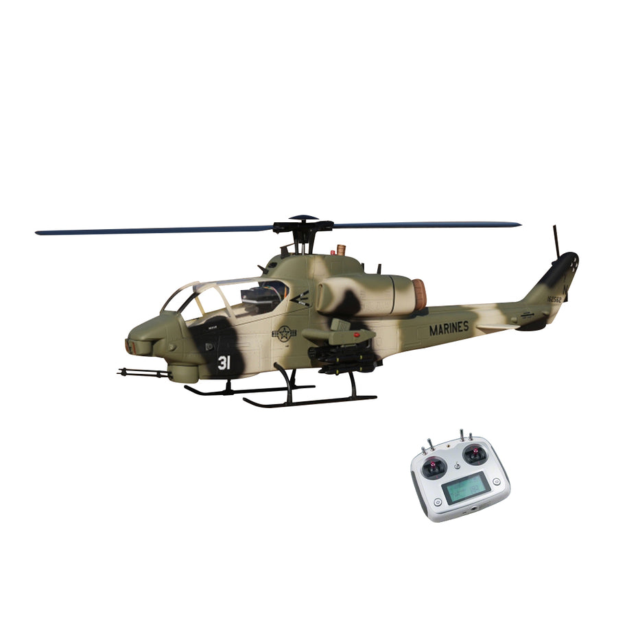 WOLFBUSH & ROBAN AH-1W 470-Class 2.4G 6チャンネル双ローター RC軍用ヘリコプターモデル（GPS定位・同期ターレット・左右ハンドコントロール対応｜RTF）