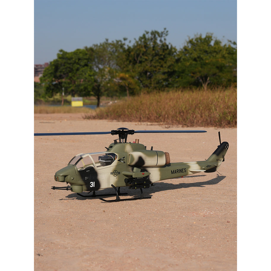 WOLFBUSH & ROBAN AH-1W 470-Class 2.4G 6チャンネル双ローター RC軍用ヘリコプターモデル（GPS定位・同期ターレット・左右ハンドコントロール対応｜RTF）