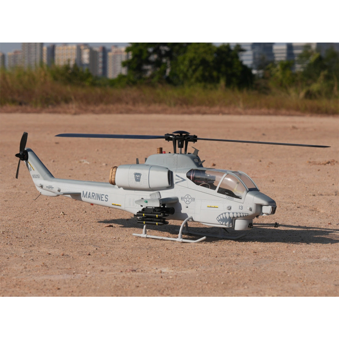 WOLFBUSH & ROBAN AH-1W 470-Class 2.4G 6チャンネル双ローター RC軍用ヘリコプターモデル（GPS定位・同期ターレット・左右ハンドコントロール対応｜RTF）
