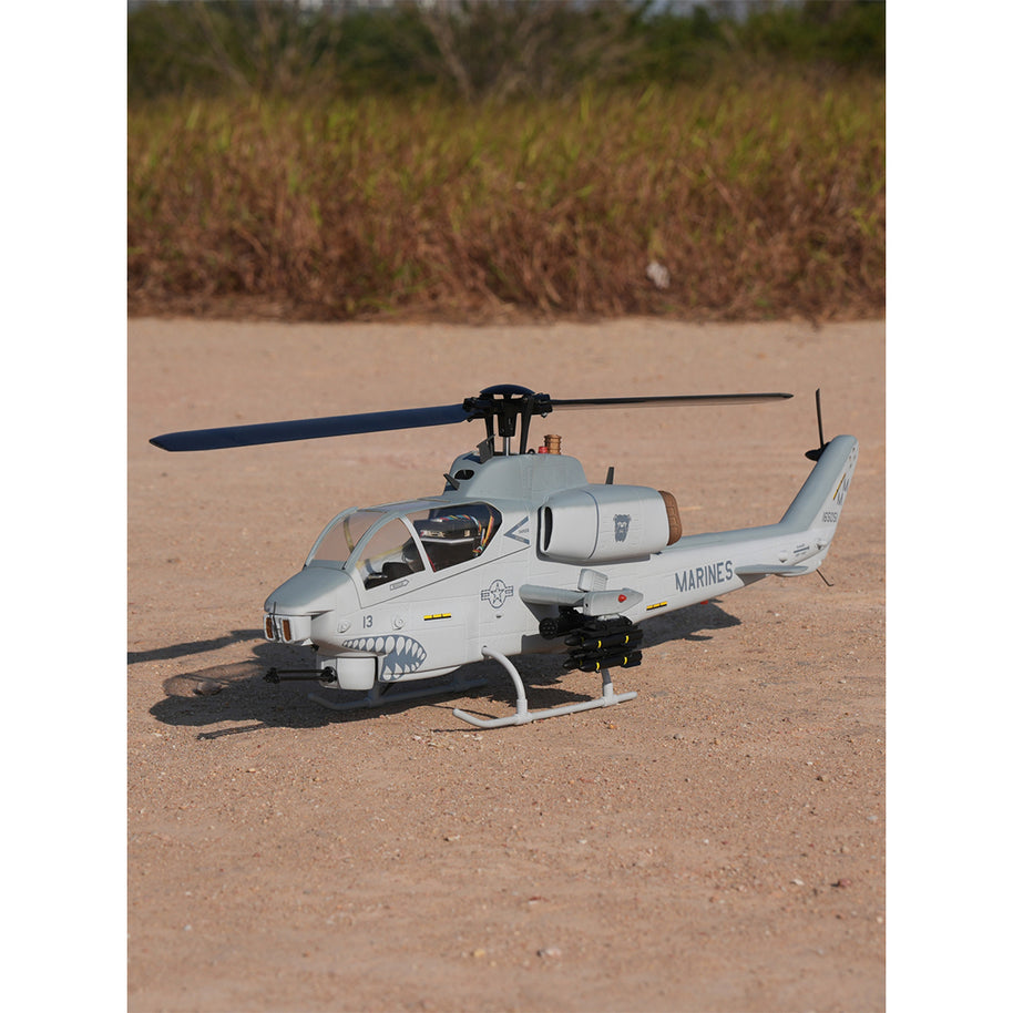 WOLFBUSH & ROBAN AH-1W 470-Class 2.4G 6チャンネル双ローター RC軍用ヘリコプターモデル（GPS定位・同期ターレット・左右ハンドコントロール対応｜RTF）