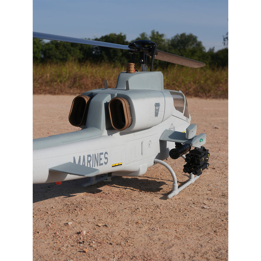 WOLFBUSH & ROBAN AH-1W 470-Class 2.4G 6チャンネル双ローター RC軍用ヘリコプターモデル（GPS定位・同期ターレット・左右ハンドコントロール対応｜RTF）