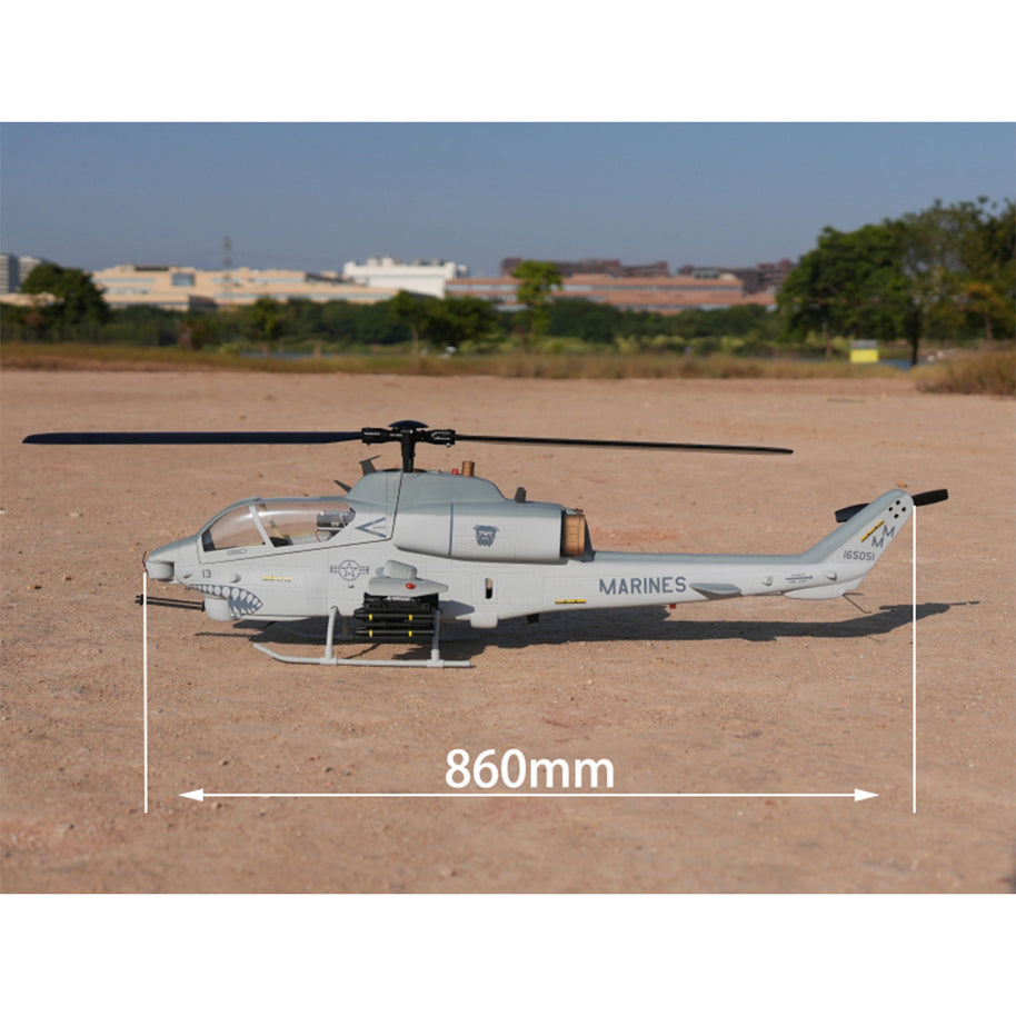 WOLFBUSH & ROBAN AH-1W 470-Class 2.4G 6チャンネル双ローター RC軍用ヘリコプターモデル（GPS定位・同期ターレット・左右ハンドコントロール対応｜RTF）