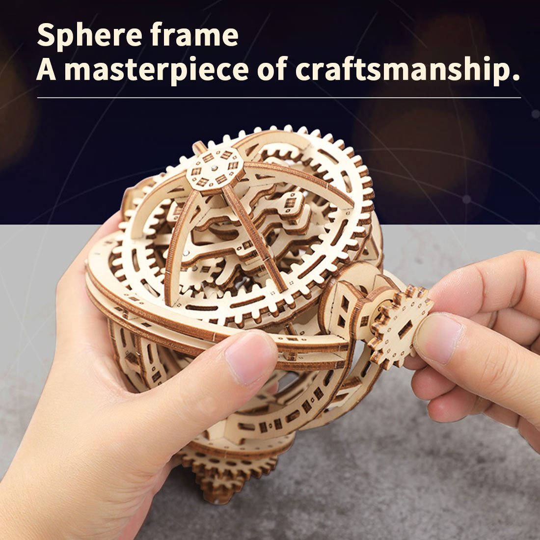 トゥールビヨンタイマー 3D 木製組立キット ぜんまい駆動メカニカル伝動 接着剤不要  DIY モデル 卓上置物 贈り物